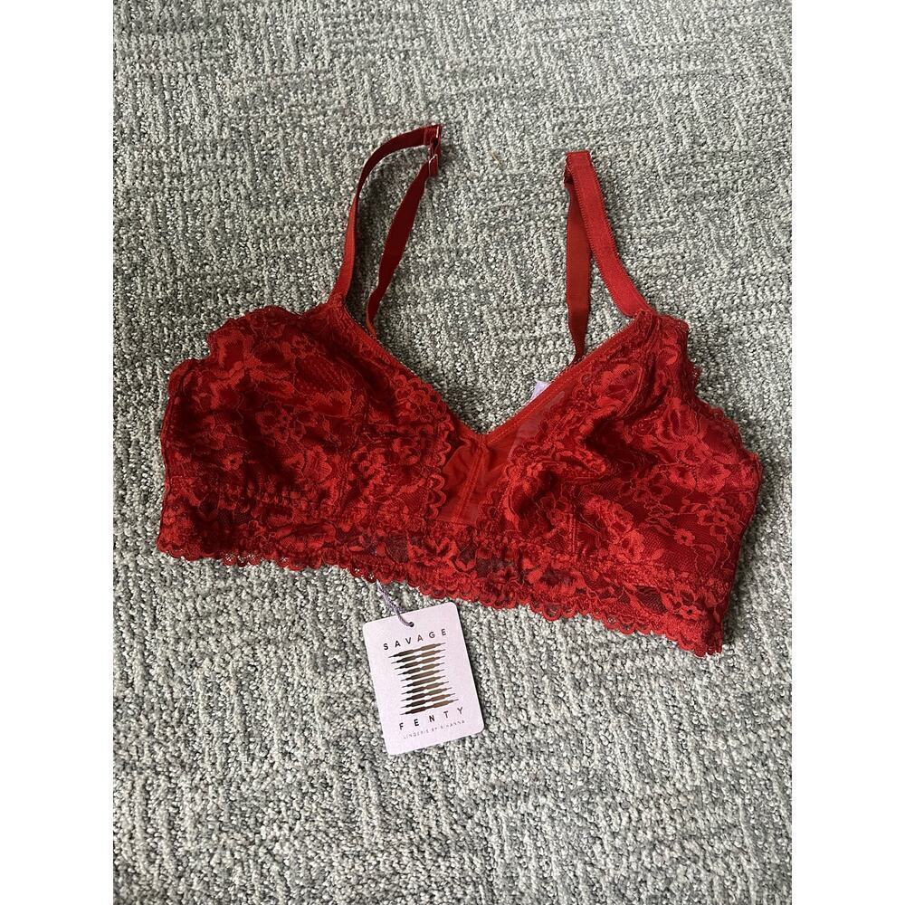 Savage X Fenty‎ Rust orange Lacey Bralette NWT Womens 1 X